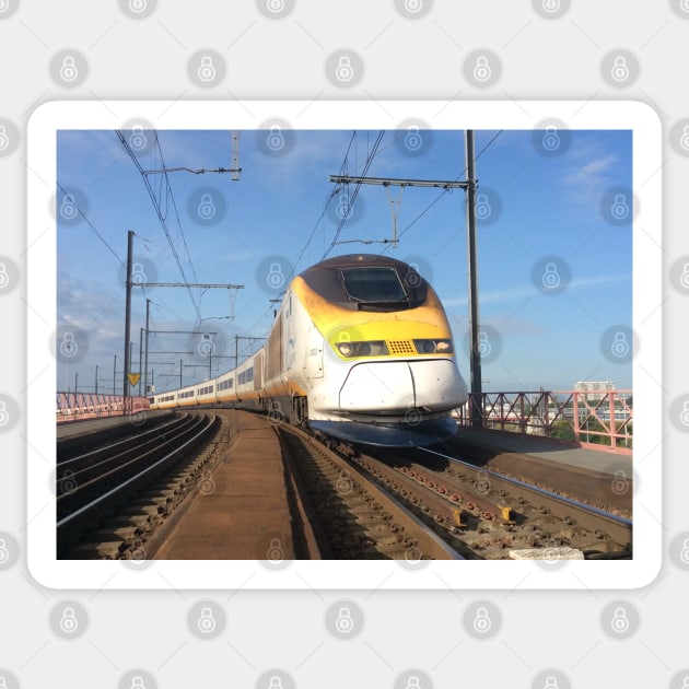 Eurostar on a viaduct Sticker by Robert john